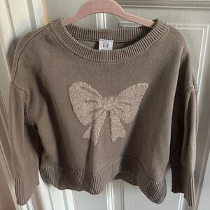 GAP Women's Tan Sweater with Bow Accent